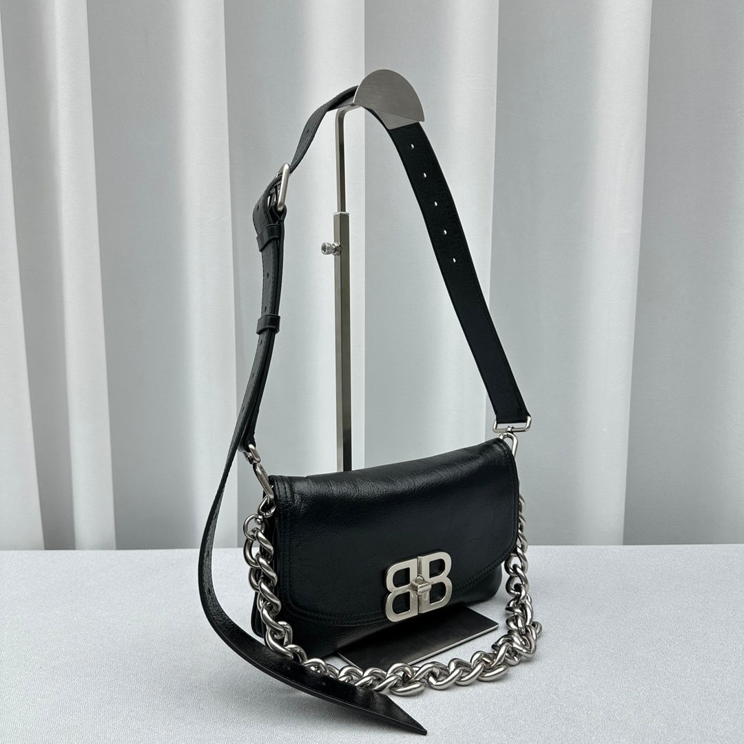 Balenciaga Small BB Soft Flap Shoulder Black