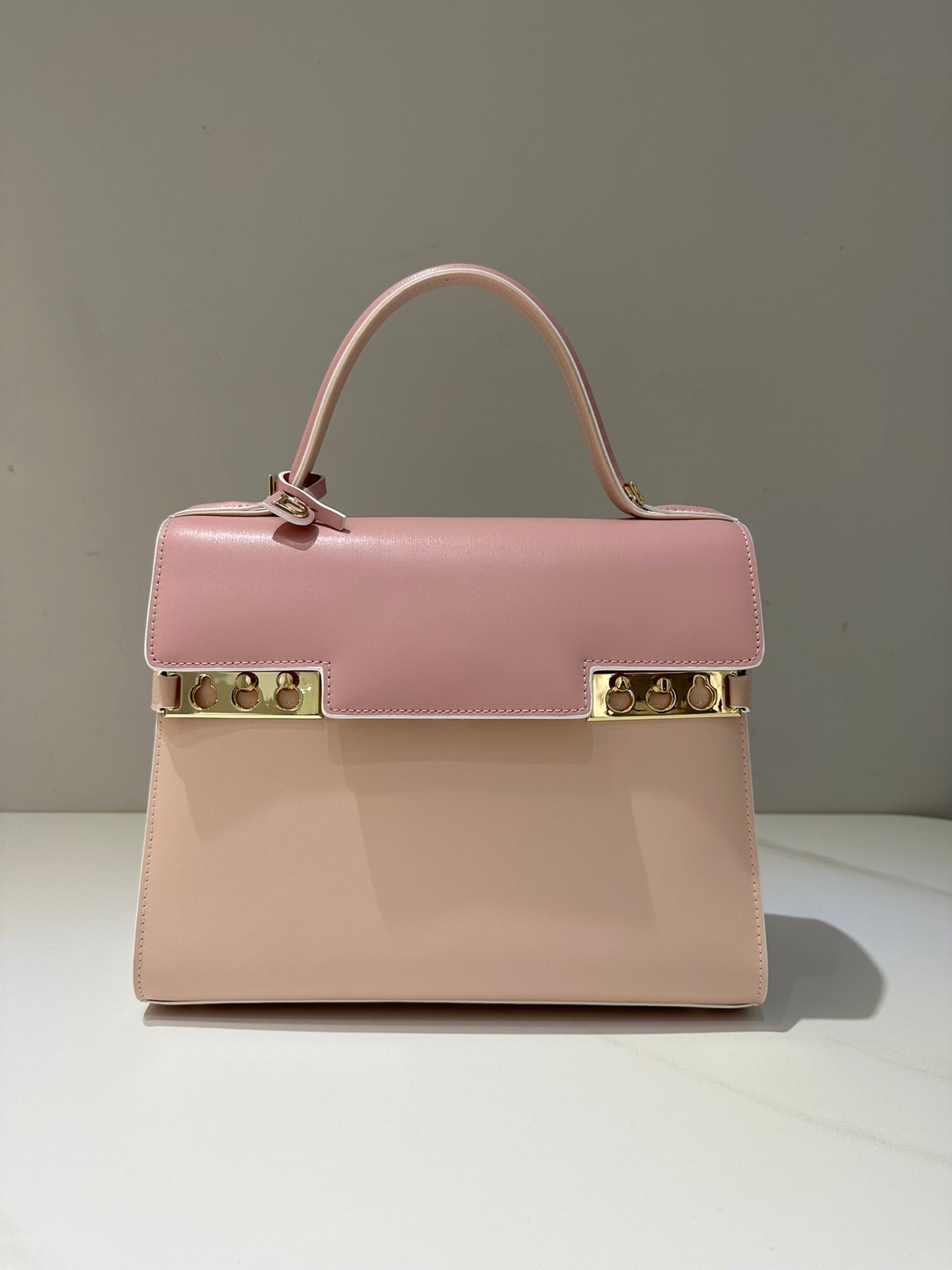 Delvaux Tempête MM Light pink Ferragens Douradas
