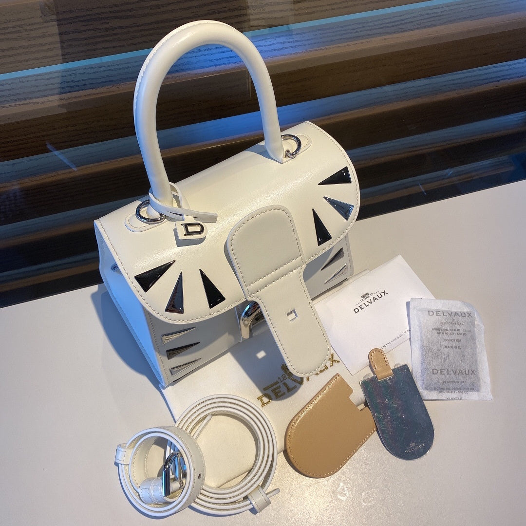 Delvaux Brillant Mini Studs White