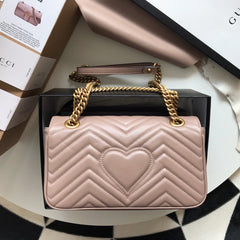 Gucci GG Marmont Small Matelasse Bag Nude.