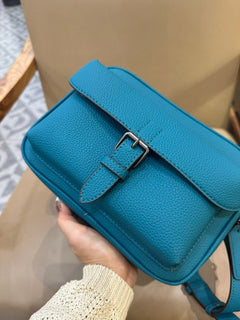 Coach Warner Crossbody Pebble Leather Turquoise Blue