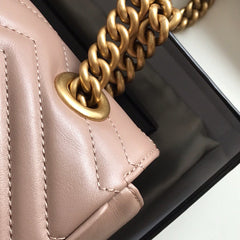 Gucci GG Marmont Small Matelasse Bag Nude.