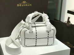 Delvaux Cool Box White Costura Contrastante