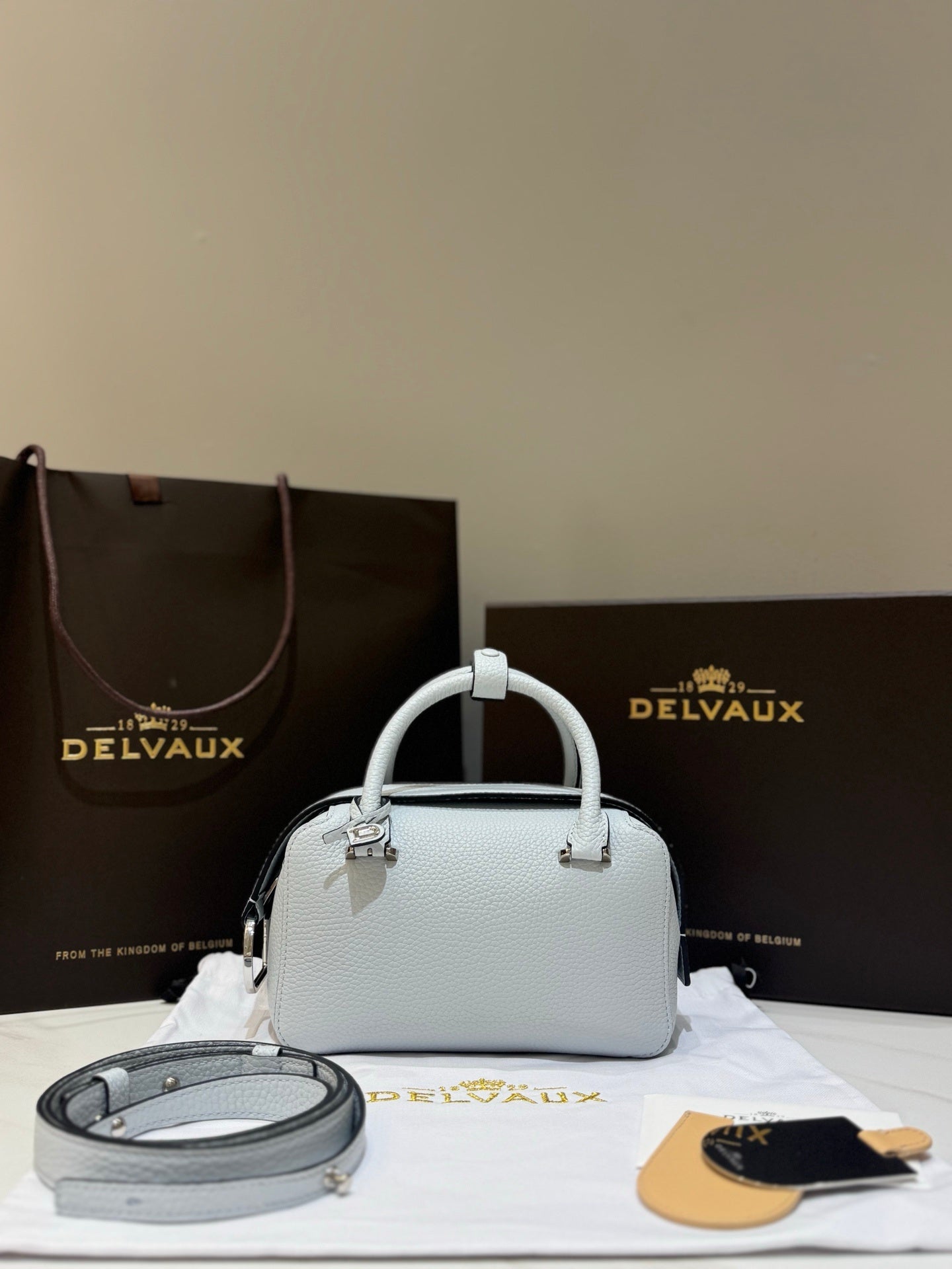 Delvaux Cool Box Mini Bohème White / Black