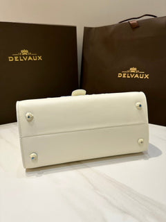 Delvaux Brillant L'Humour Lettering Off-White / Blue