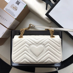 Gucci GG Marmont Small Matelasse Bag White.