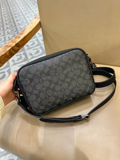 Bolsa Transversal Coach Warner em Canvas Signature Black