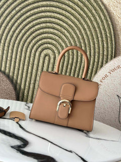 Delvaux Brillant Mini Leather Bag Beje Ferragens Prata