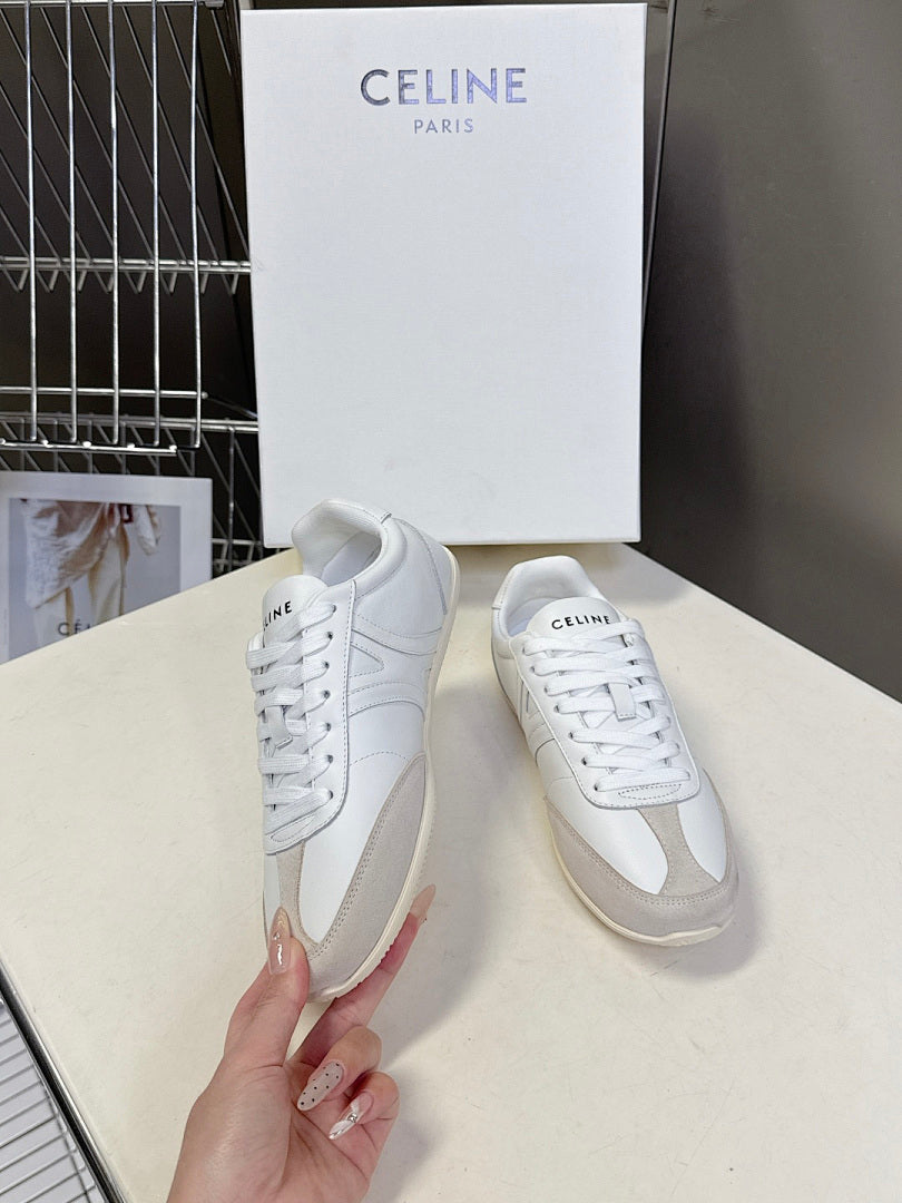 Celine Jogger Low Lace-Up Sneaker White