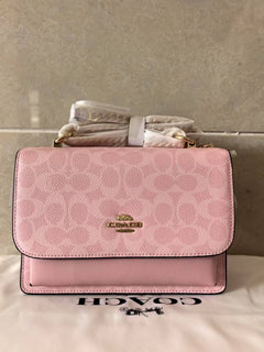 Coach Mini Klare Crossbody Bag Pink Ferragens Douradas