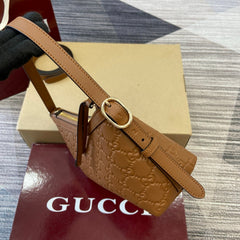Gucci GG Emblem Small Shoulder Bag Brown