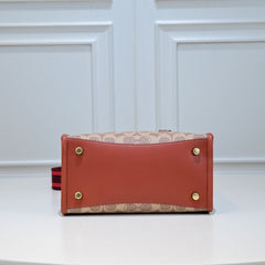 Coach Field Tote 22 Signature Canvas Khaki Ferragens Douradas