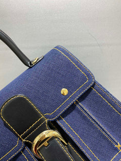 Delvaux Brillant Mini Denim Navy Blue