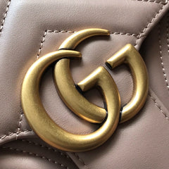 Gucci GG Marmont Small Matelasse Bag Nude.