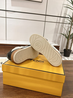 Fendi Match Black leather low-tops.
