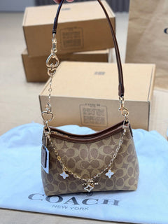 Coach Laurel Midnight Charm Shoulder Bag Brown