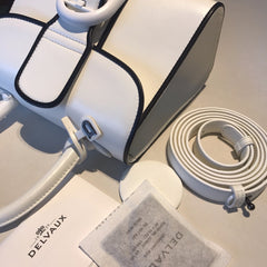 Delvaux Brillant Mini Leather Bag White / Black details