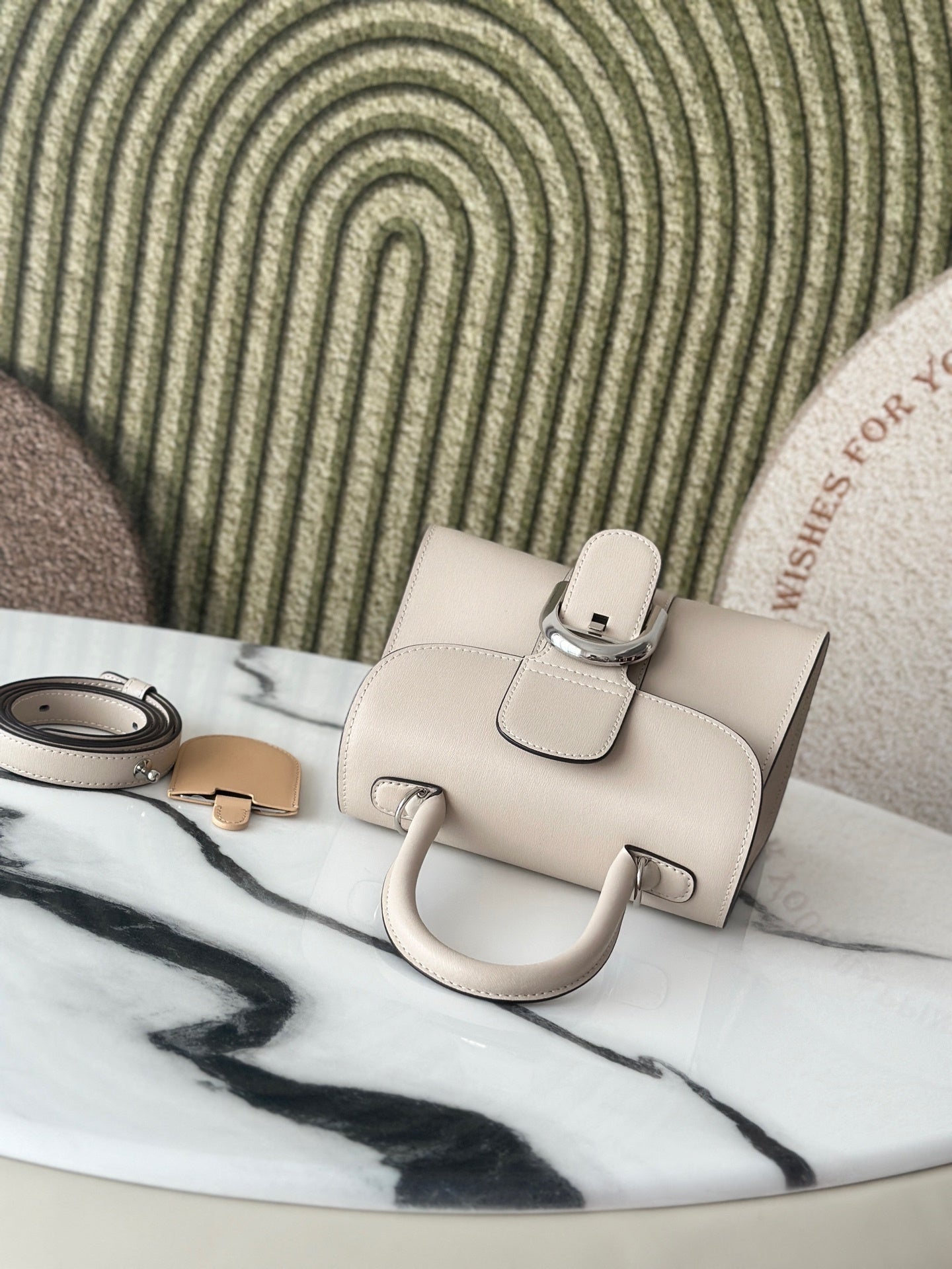 Delvaux Brillant Mini Leather Bag Off White