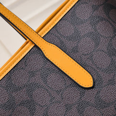 Coach City Tote Varsity Signature Canvas Brown / Yellow