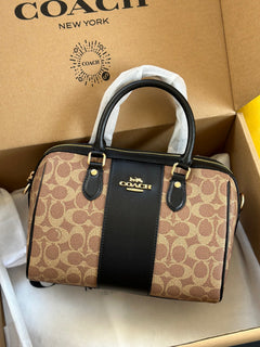Coach Rowan Satchel Khaki Black