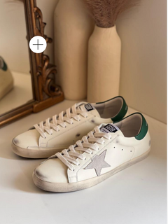 Golden Goose Superstar Leather Sneakers White/Green . ( Pronta entrega )