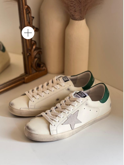 Golden Goose Superstar Leather Sneakers White/Green . ( Pronta entrega )