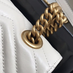 Gucci GG Marmont Small Matelasse Bag White.