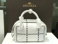 Delvaux Cool Box White Costura Contrastante