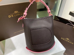 Delvaux Pin Mini Bucket Black / Pink