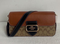 Coach Morgan Signature Shoulder Bag Marrom Caramelo