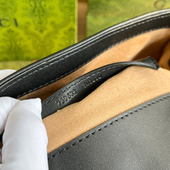 Gucci GG Marmont Mini Shoulder Bag Matelasse Chevron Black.