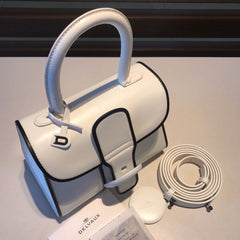 Delvaux Brillant Mini Leather Bag White / Black details