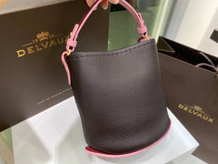 Delvaux Pin Mini Bucket Black / Pink