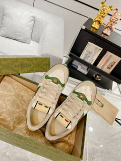 Gucci Screener GG Canvas White Perforated Leather