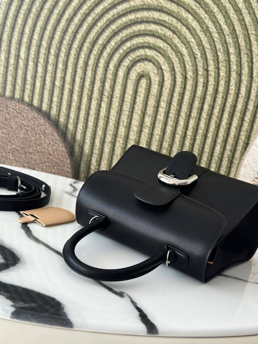 Delvaux Brillant Mini Leather Bag Black Ferragens Prata