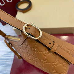 Gucci GG Emblem Small Shoulder Bag Brown