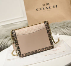 Coach Hutton Signature Snake Chain Bag Ferragens Douradas