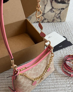 Coach Laurel Midnight Charm Shoulder Bag Beje/Pink