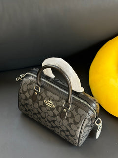 Coach Rowan Satchel Black Signature Canvas