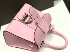 Delvaux Brillant Mini Leather Bag Pink Ferragens Prata