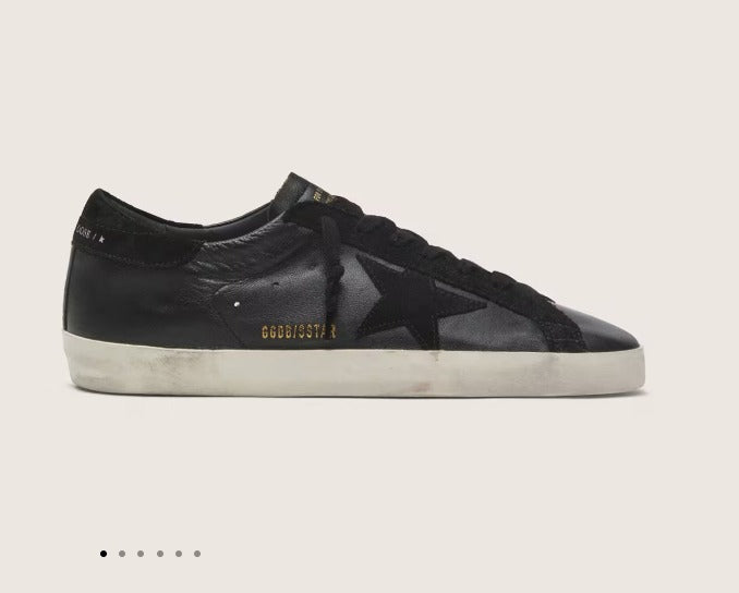 Golden Goose Super-Star em napa Preto estrela Preta .