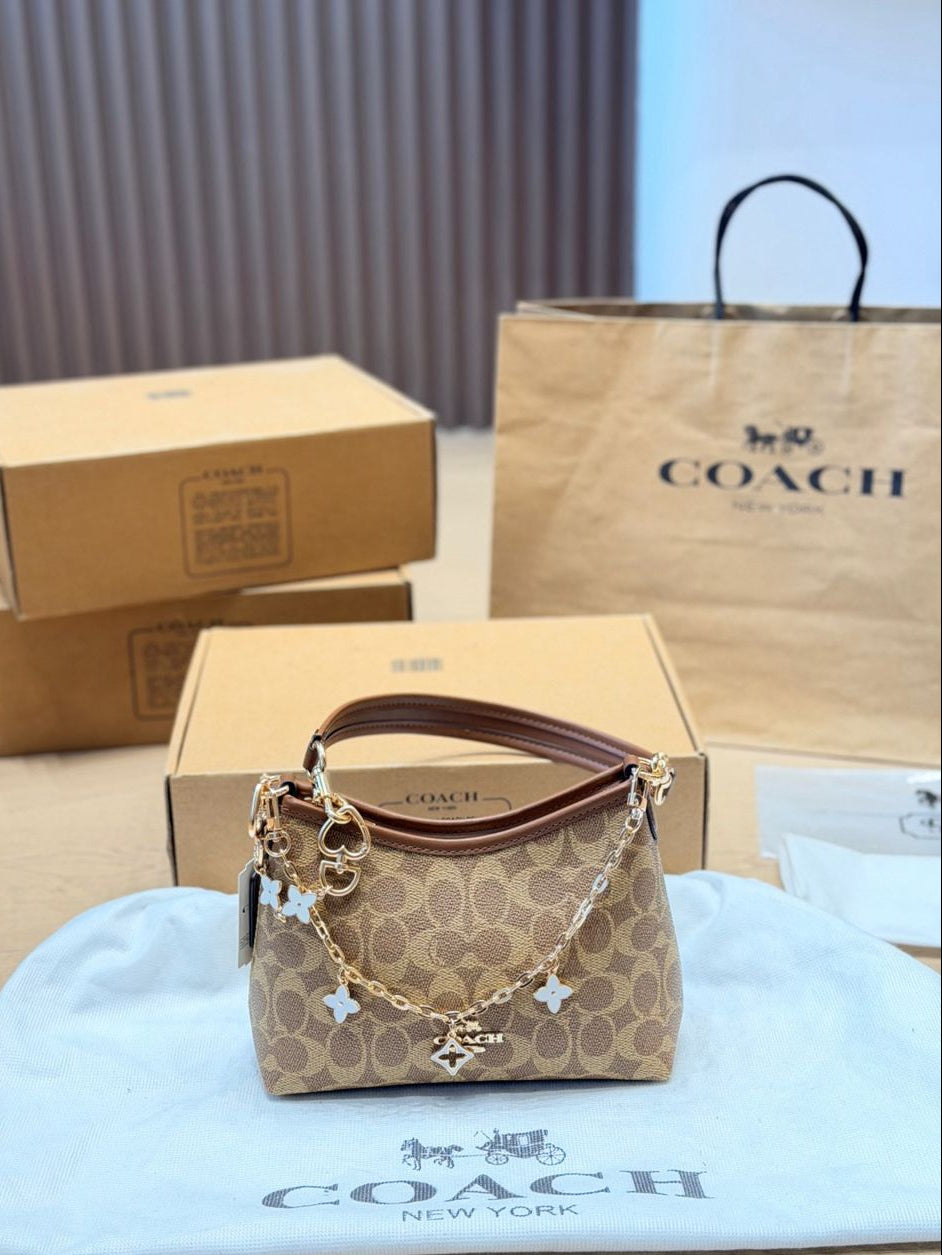 Coach Laurel Midnight Charm Shoulder Bag Brown