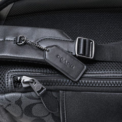 Coach Track Backpack Signature Canvas Black