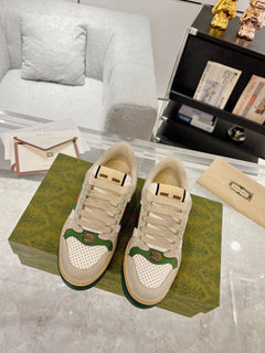 Gucci Screener GG Canvas White Perforated Leather