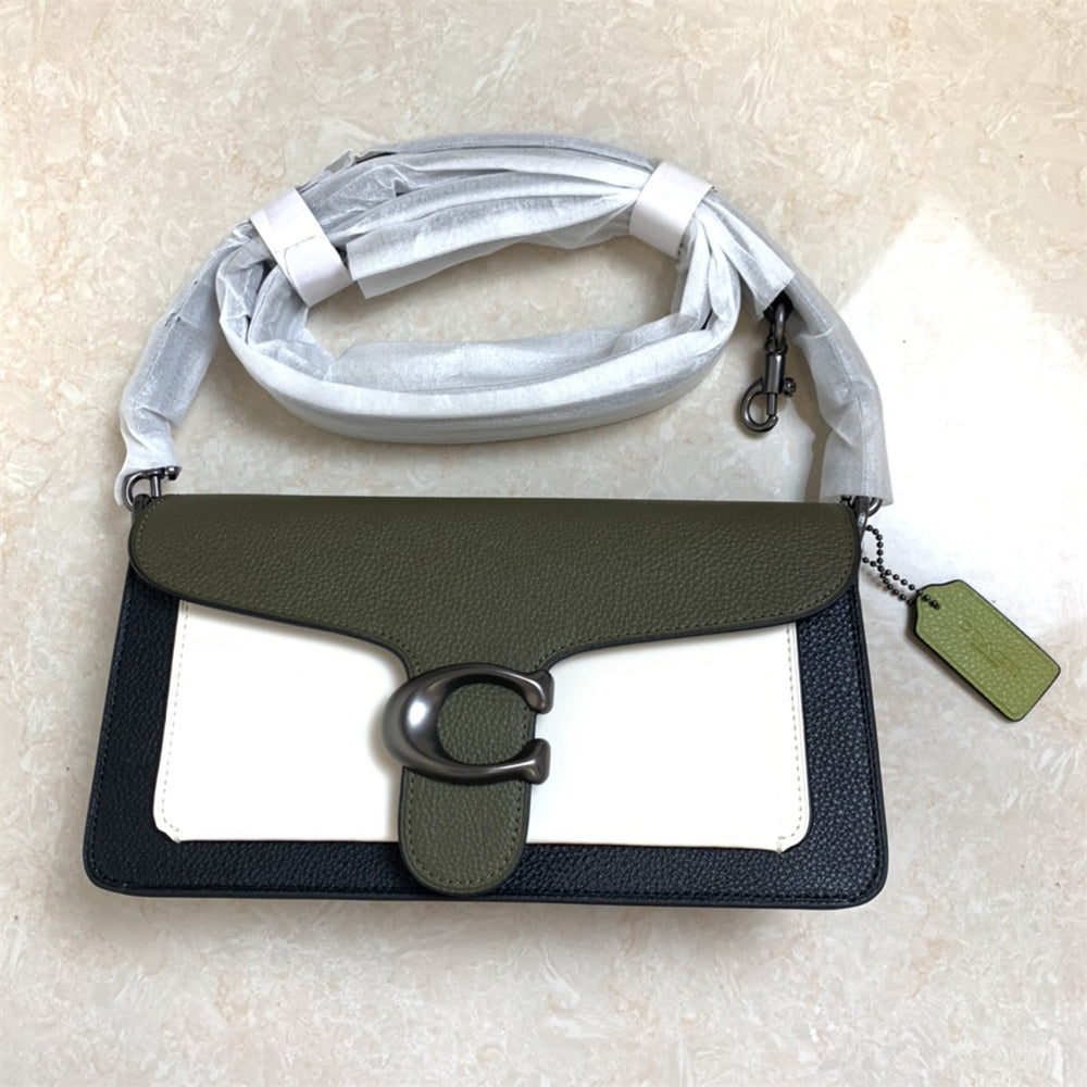 Coach Tabby Shoulder Bag 26 In Colorblock Pewter/Kelp Multi.