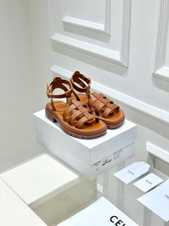 CELINE CLEA TRIOMPHE GLADIATOR ANDALIA IN CALF LEATHER - VEGETABLE TANNING (Pronta Entrega)