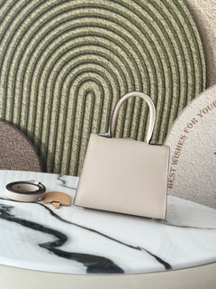 Delvaux Brillant Mini Leather Bag Off White