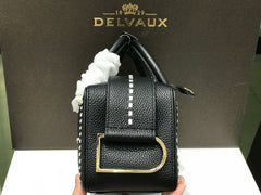 Delvaux Cool Box Black Costura Contrastante
