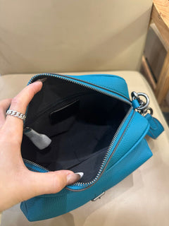 Coach Warner Crossbody Pebble Leather Turquoise Blue