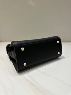 Delvaux Tempête MM Black Ferragens Douradas